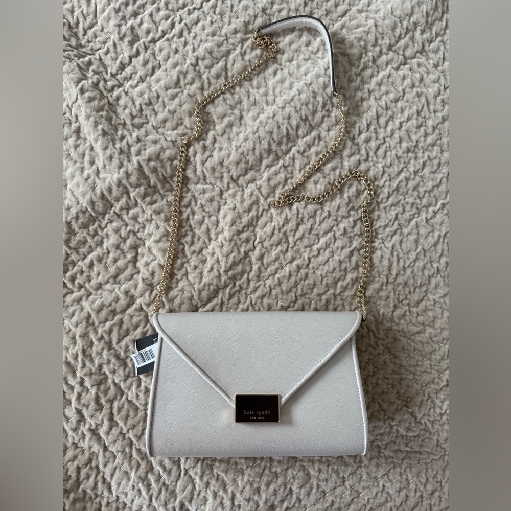 Kate Spade Cream and Gold Crossbody Bag with Chain Strap